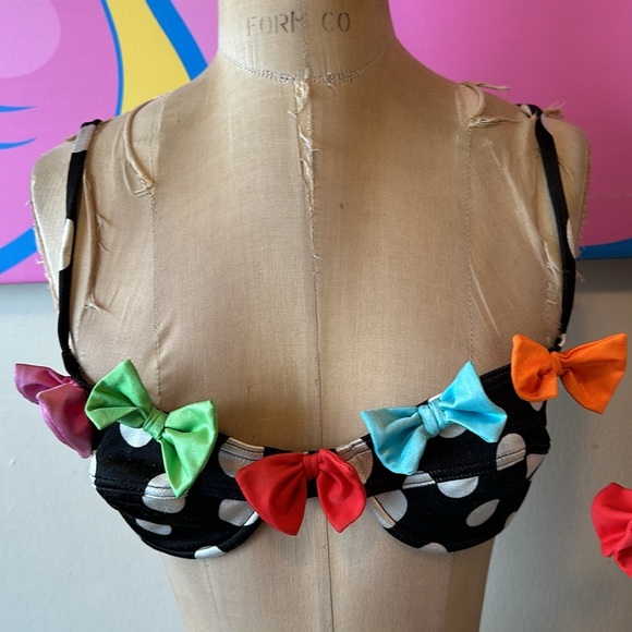 Moschino MARE Polka Dot Bow Bikini Swimsuit Vintage - Picture 3 of 11